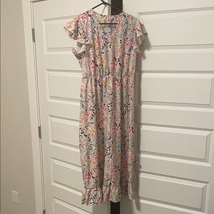 SHEIN Multicolor Floral Midi Dress